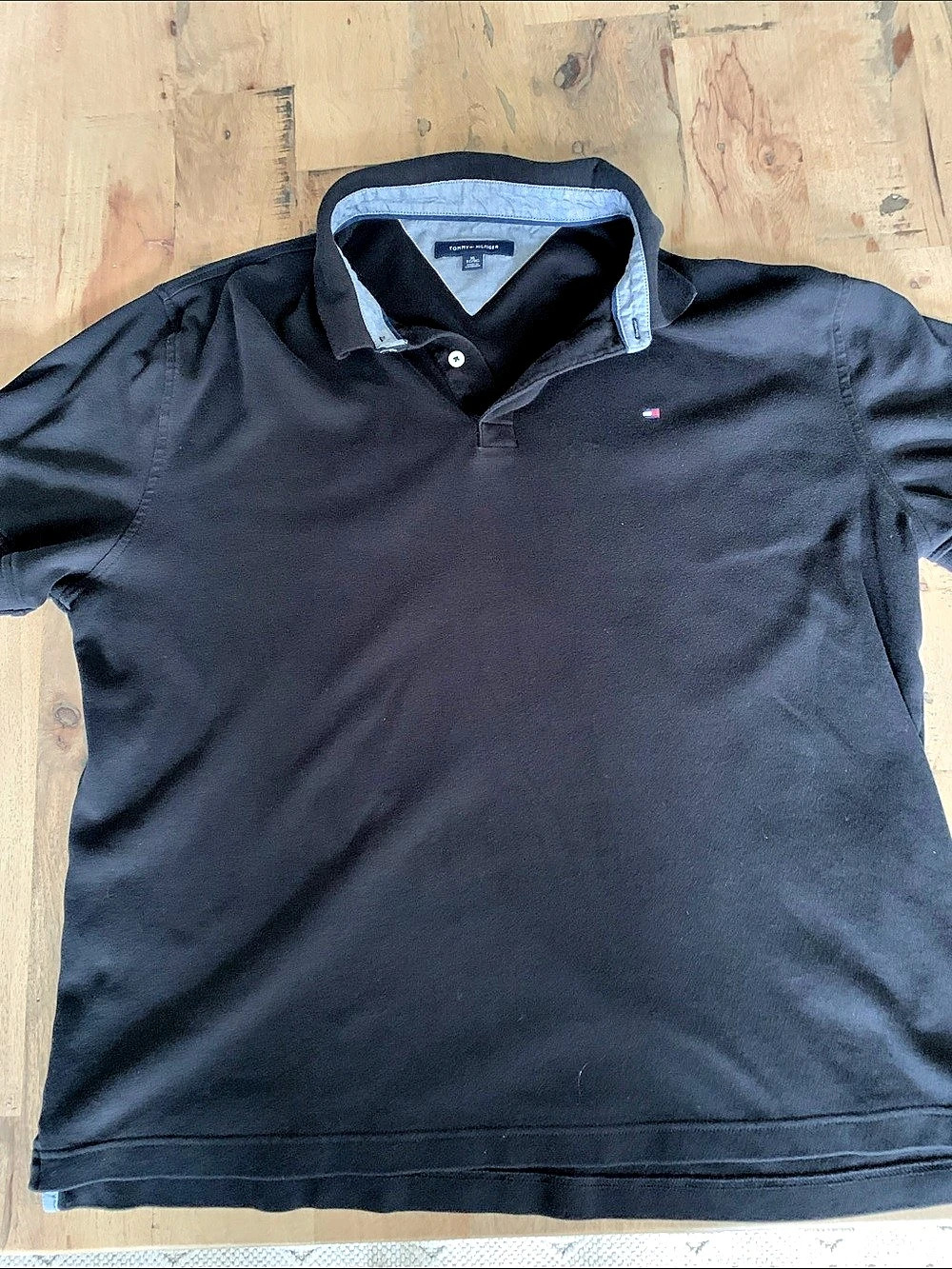 Tommy Hilfiger Classic Fit Short Sleeve Polo Shirt Men's Black Polo Size XL